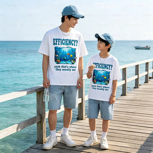 Efficiency Where They Usually Are Aquarium Fish Tank T-Shirt Y2k Aquarium Owners, Fish Keepers Graphic Saying Tee Personlized