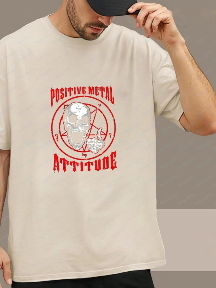 POSITIVE METAL ATTITUDE Mens T-shirts and Tank Tops - Comfortable Cotton Short-sleeved Men's and Women's Shirts