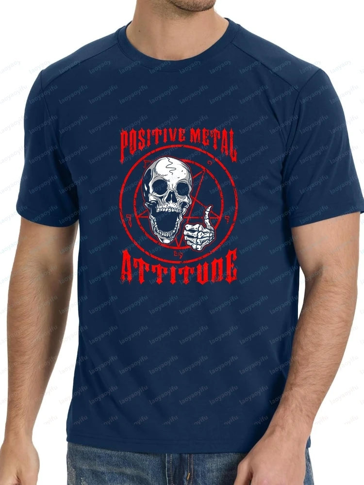 POSITIVE METAL ATTITUDE Mens T-shirts and Tank Tops - Comfortable Cotton Short-sleeved Men's and Women's Shirts